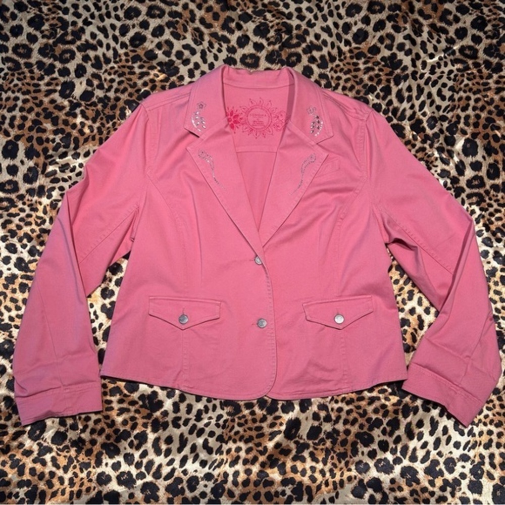 Y2K Sonoma Pink Embellished Blazer Jacket
